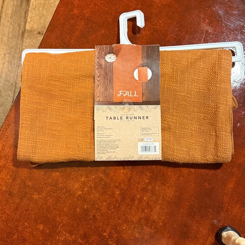 Orange Fall Beaded Table Runner